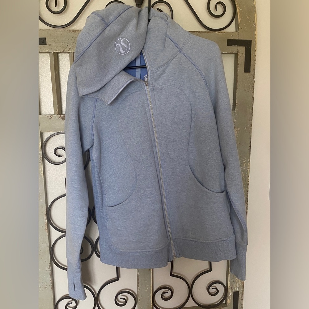 Light blue fleece scuba jacket
